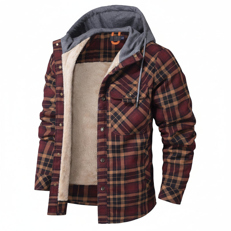 BERMONDSEY Sherpa-Lined Jacket in burgundy