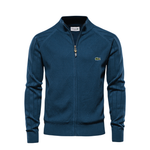 Sterling Row HIGHBURY Zip-Neck Sweater in blue