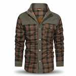 HACKNEY Sherpa-Lined Overshirt in army green
