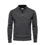 HIGHBURY Zip-Neck Sweater in grey
