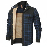 HACKNEY Sherpa-Lined Overshirt in blue, alternate view