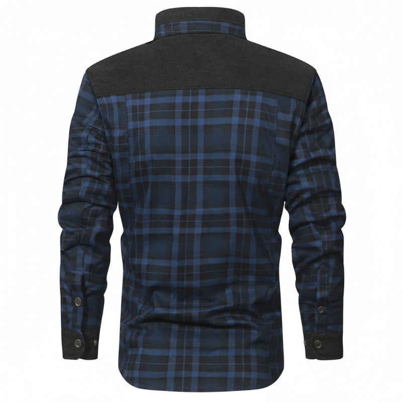 HACKNEY Sherpa-Lined Overshirt in blue, alternate view