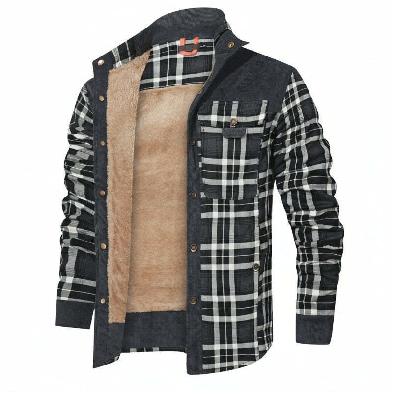 HACKNEY Sherpa-Lined Overshirt in charcoal, alternate view