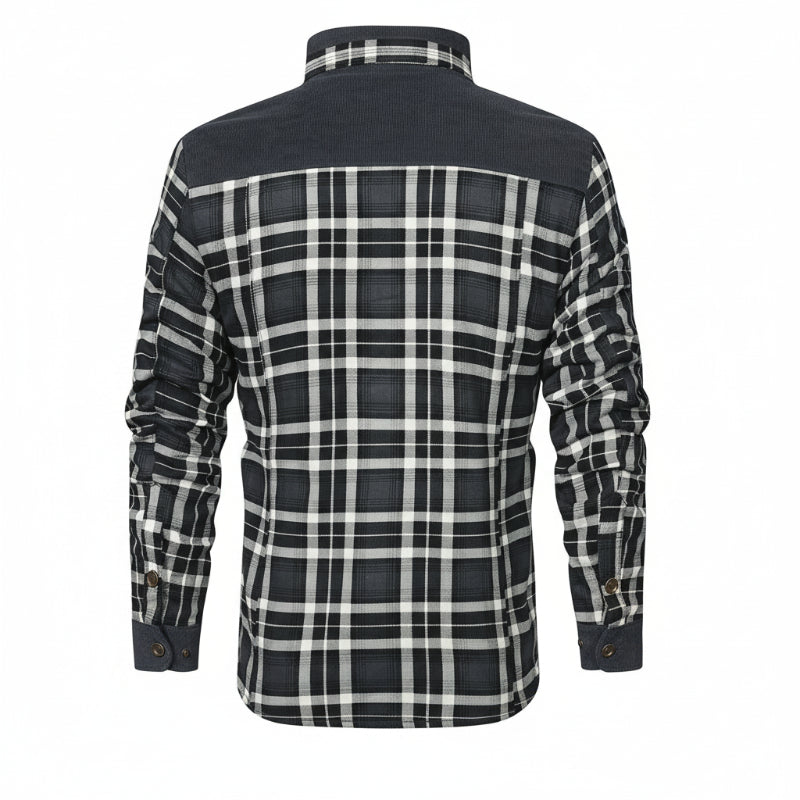 HACKNEY Sherpa-Lined Overshirt in charcoal, alternate view