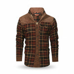 HACKNEY Sherpa-Lined Overshirt in burgundy