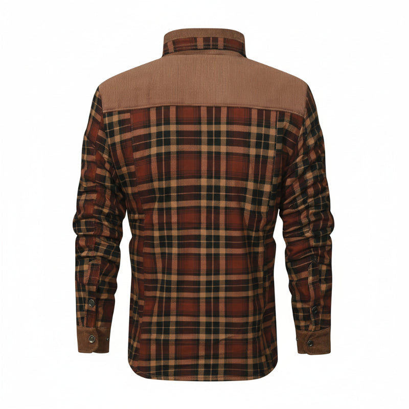 HACKNEY Sherpa-Lined Overshirt in burgundy, alternate view