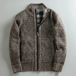 MARYLEBONE Knit Zip Jacket in brown