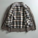 MARYLEBONE Knit Zip Jacket in brown, close-up detail