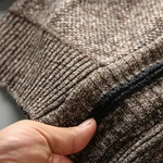 MARYLEBONE Knit Zip Jacket in brown, close-up detail