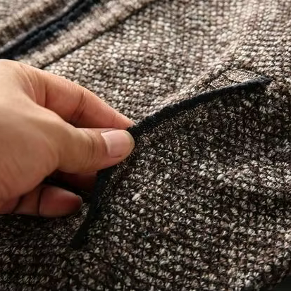 MARYLEBONE Knit Zip Jacket in brown, close-up detail