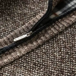 MARYLEBONE Knit Zip Jacket in brown, close-up detail