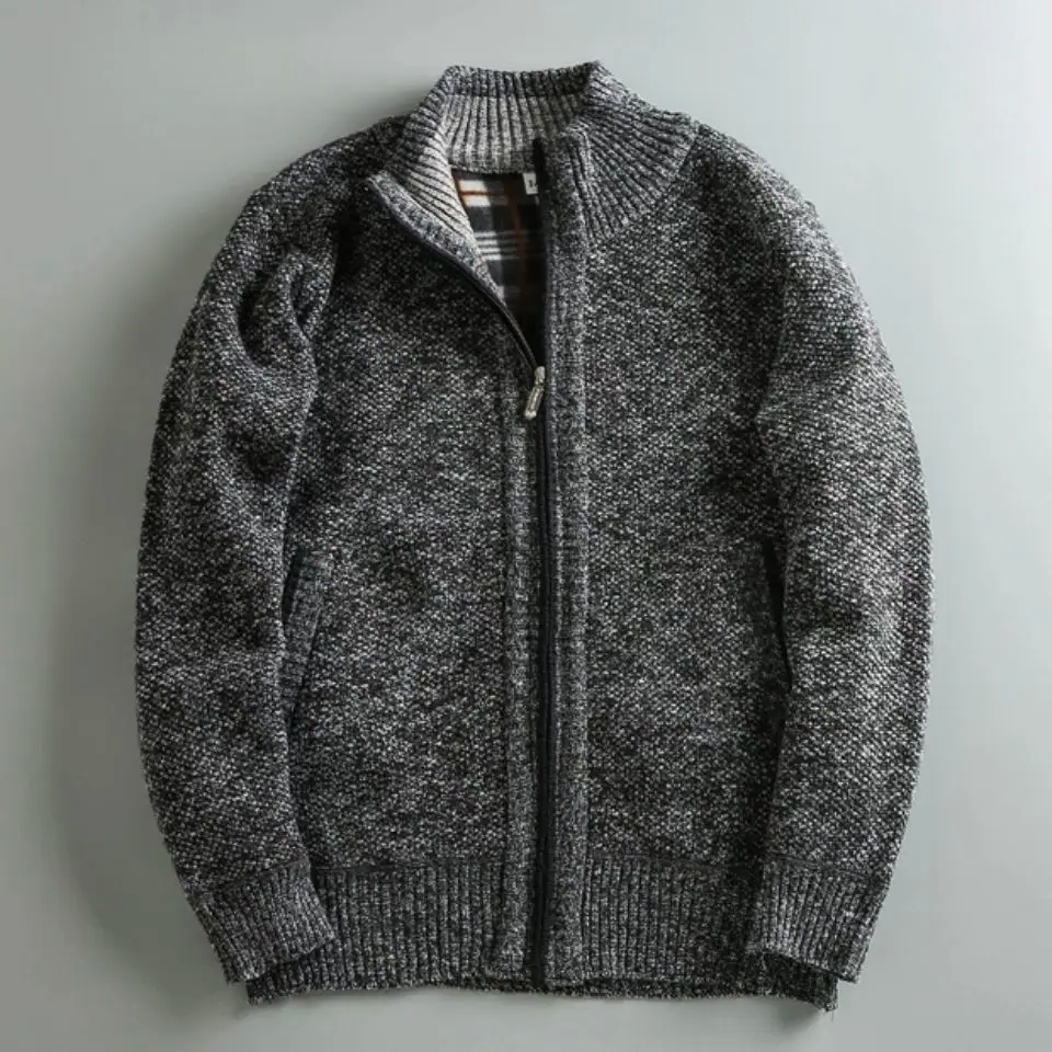 MARYLEBONE Knit Zip Jacket in charcoal