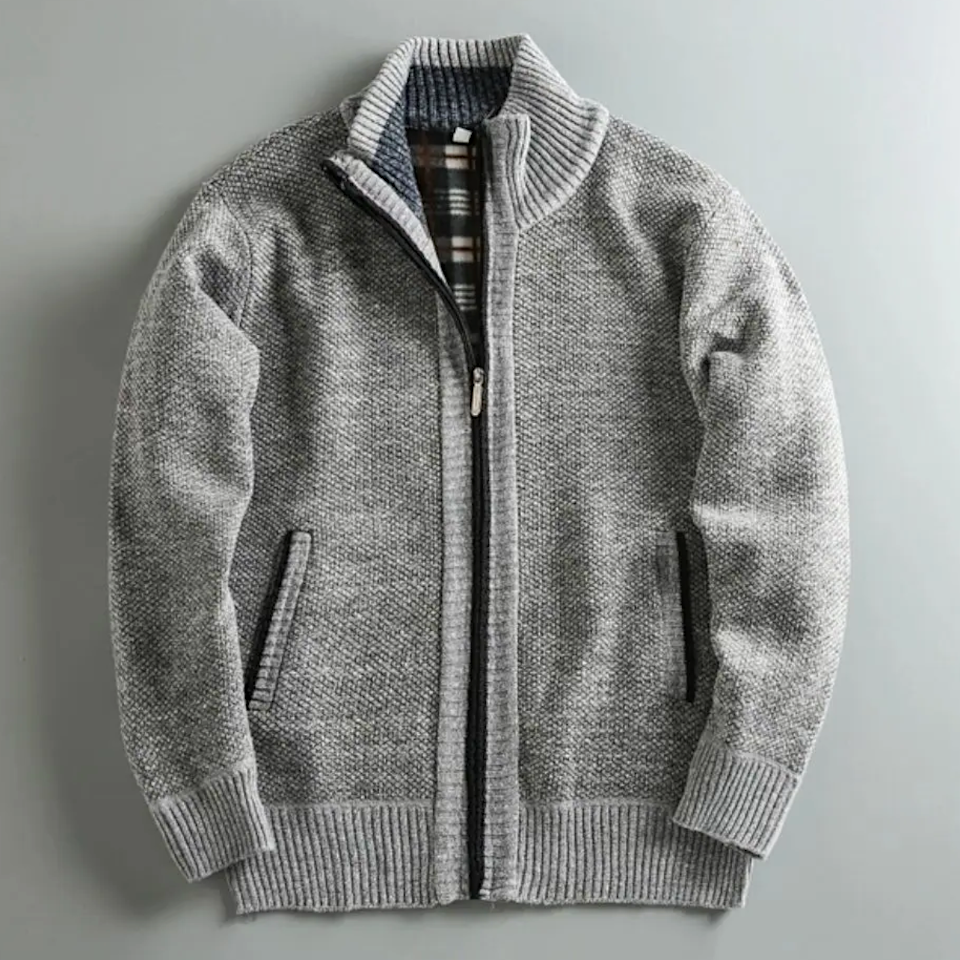 MARYLEBONE Knit Zip Jacket in grey