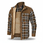 HACKNEY Sherpa-Lined Overshirt in brown, alternate view