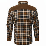 HACKNEY Sherpa-Lined Overshirt in brown, alternate view
