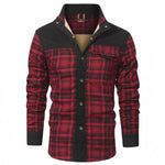 HACKNEY Sherpa-Lined Overshirt in red