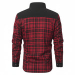 HACKNEY Sherpa-Lined Overshirt in red, alternate view