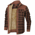 HACKNEY Sherpa-Lined Overshirt in burgundy, alternate view