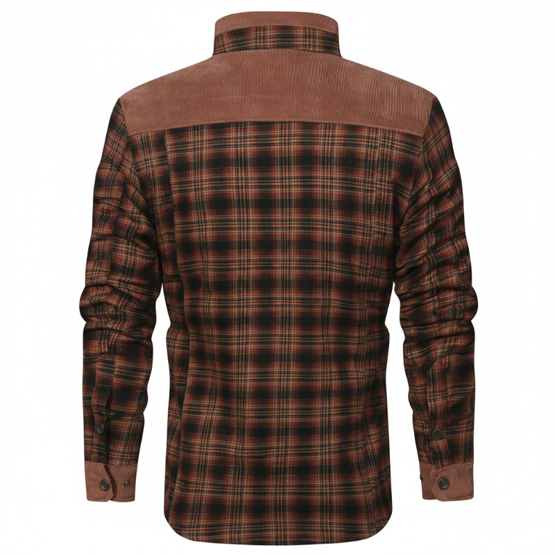HACKNEY Sherpa-Lined Overshirt in burgundy, alternate view