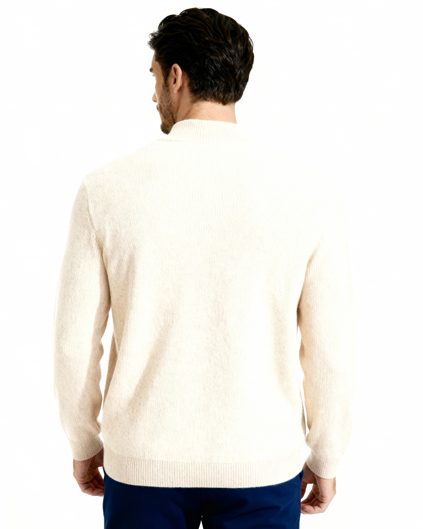 PIMLICO Ribbed Knit Vest in beige, alternate view