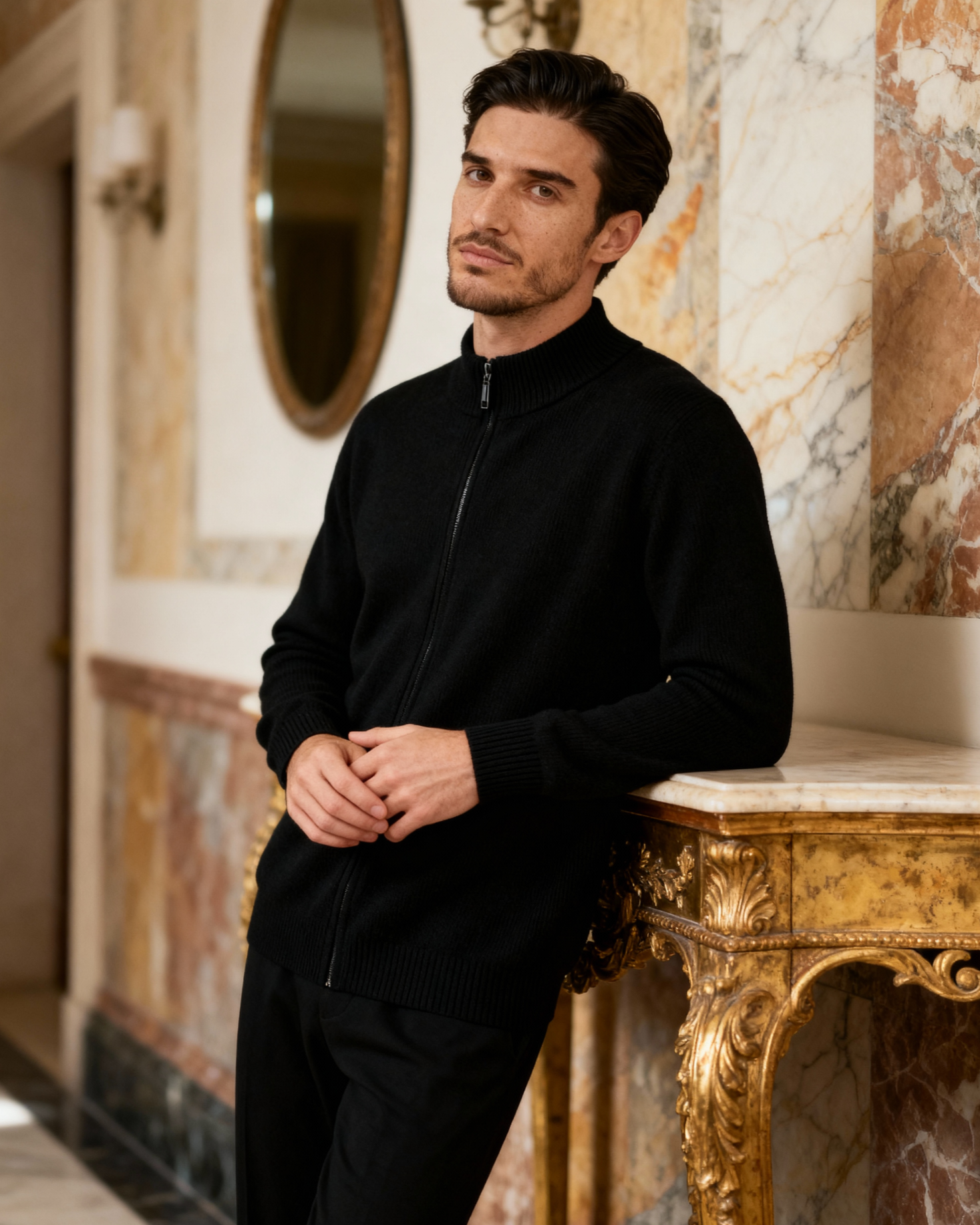 PIMLICO Ribbed Knit Vest in black, alternate view