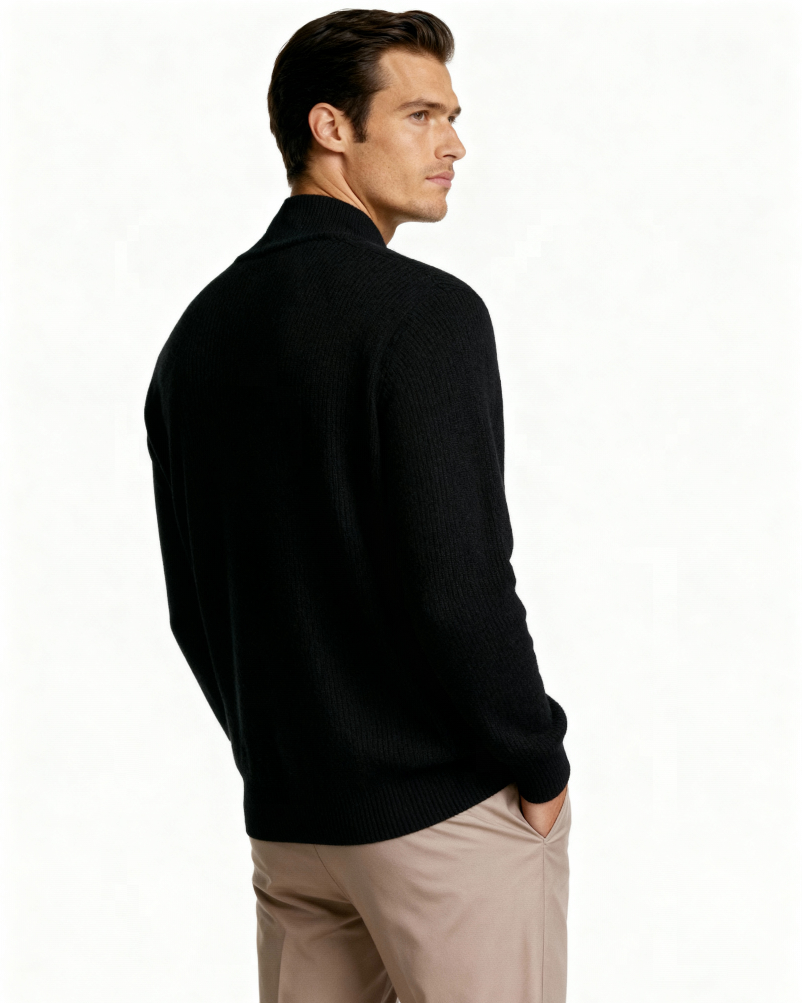 PIMLICO Ribbed Knit Vest in black, alternate view