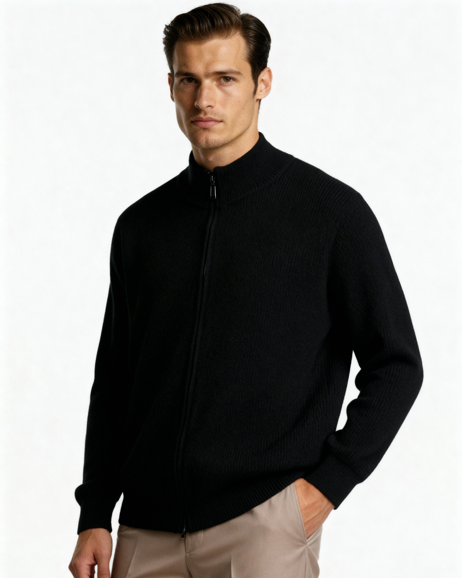PIMLICO Ribbed Knit Vest in black