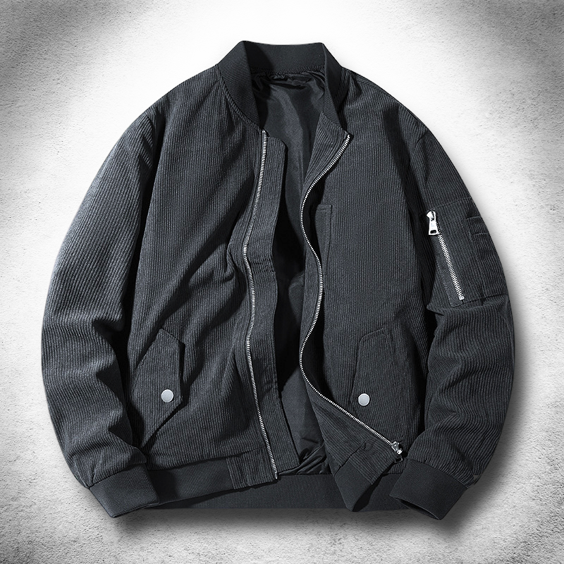 SOHO Velvet-Touch Bomber in slate grey