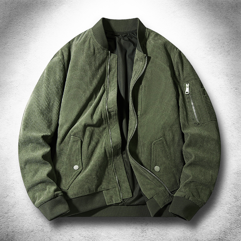 SOHO Velvet-Touch Bomber in forest green, alternate view