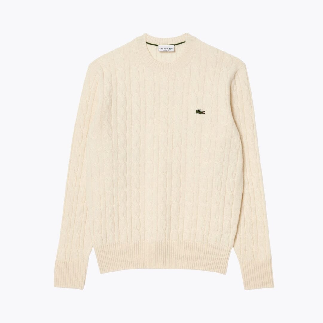 Sterling Row DULWICH Cable Knit Sweater in white